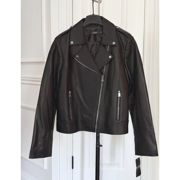 Nwt Ralph Lauren Leather Moto Jacket - Picture 2 of 5